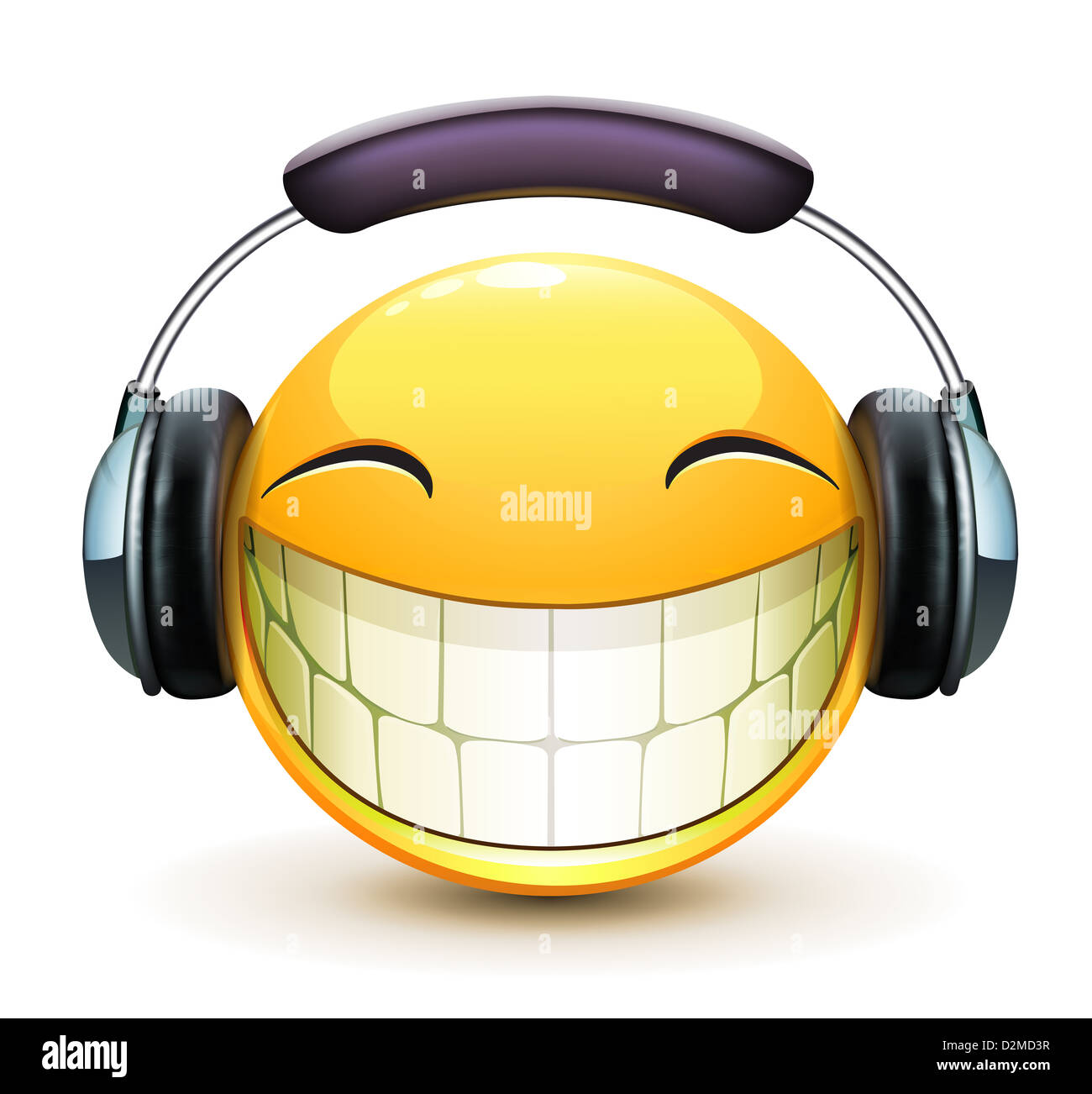 Cool glossy musicale unica emoticon con cuffie dettagliata Foto stock -  Alamy