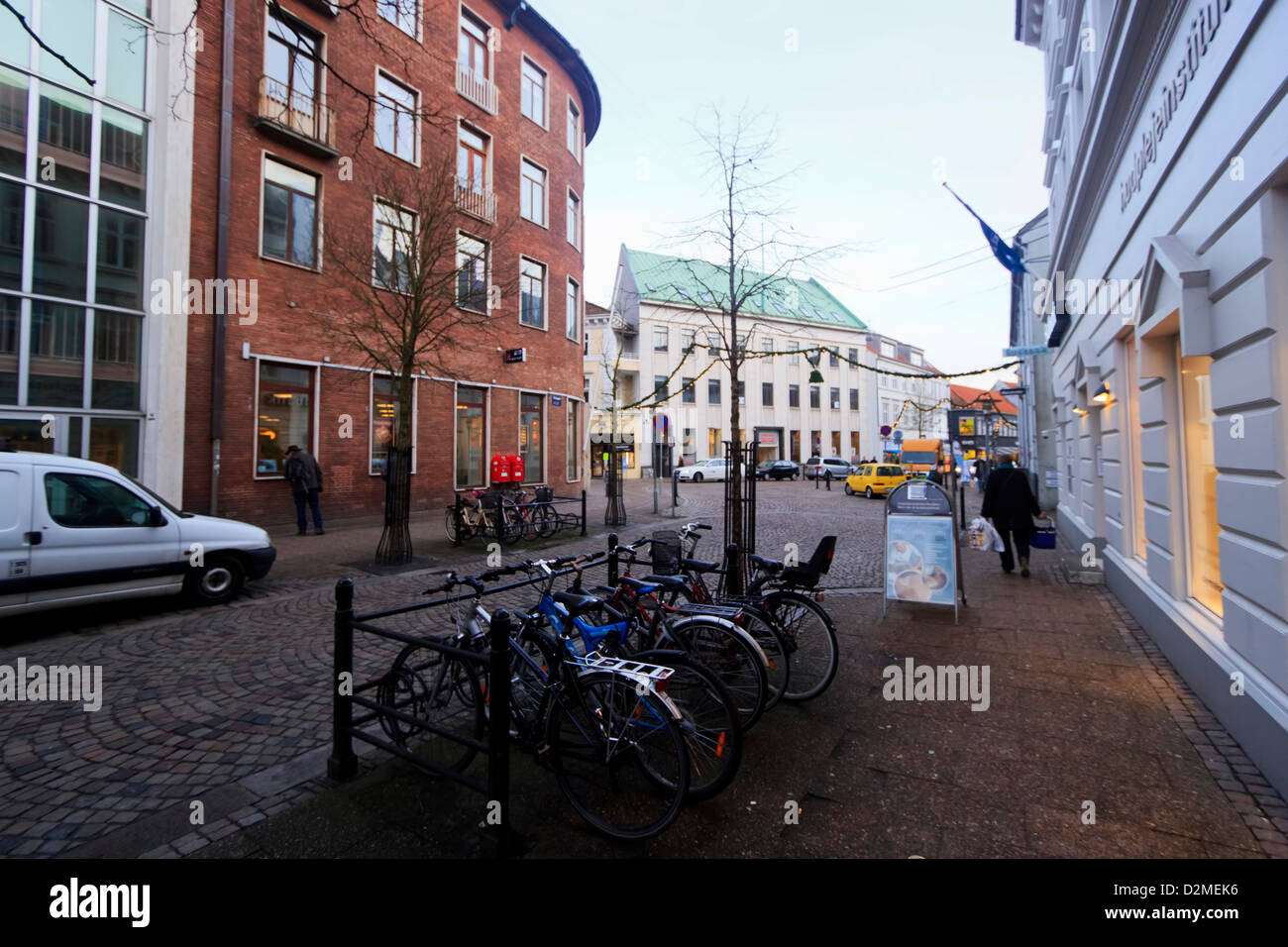 Street nel centro cittadino di Randers, Danimarca Foto Stock