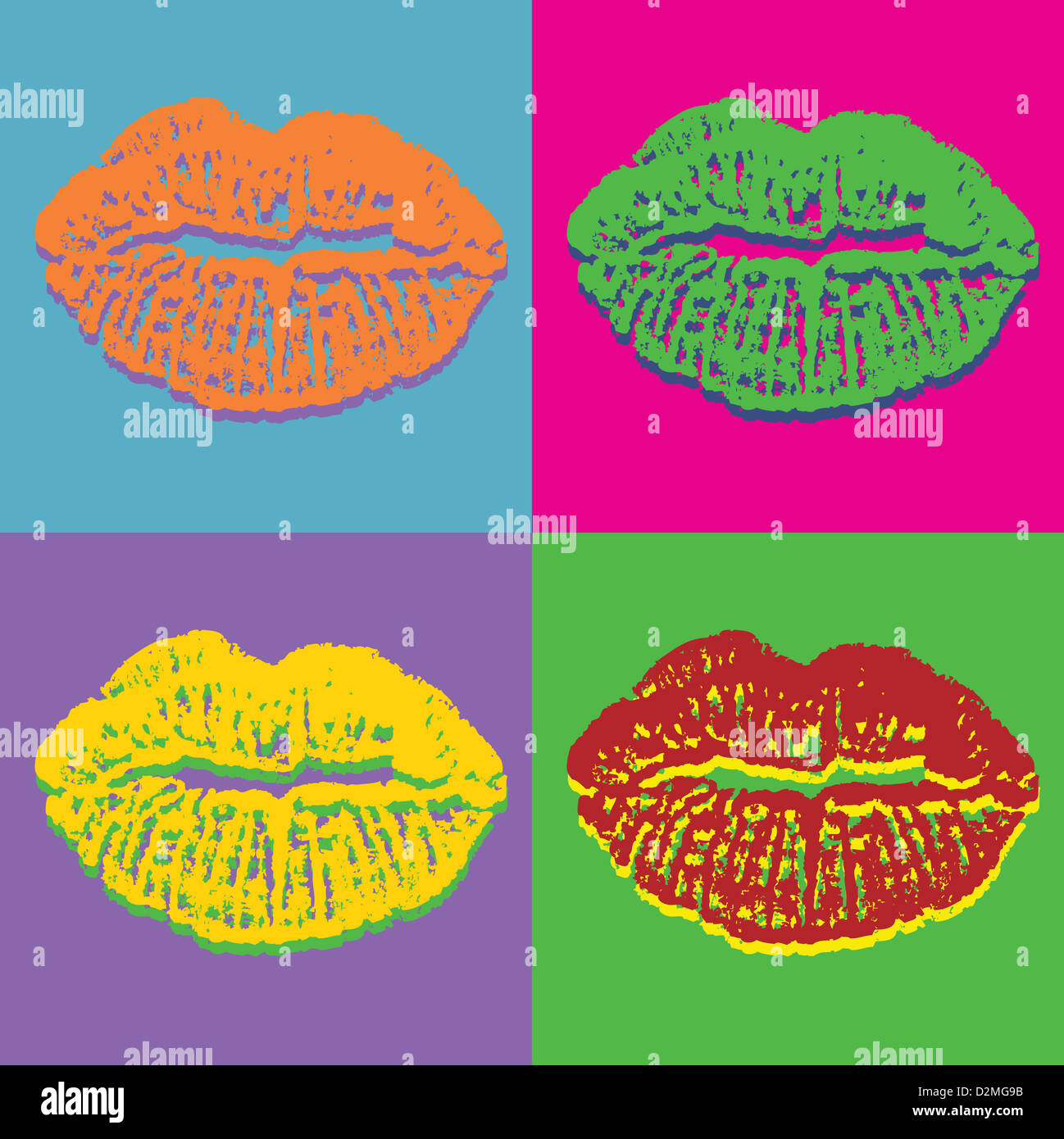 La Pop art stile labbra vettoriale Foto Stock
