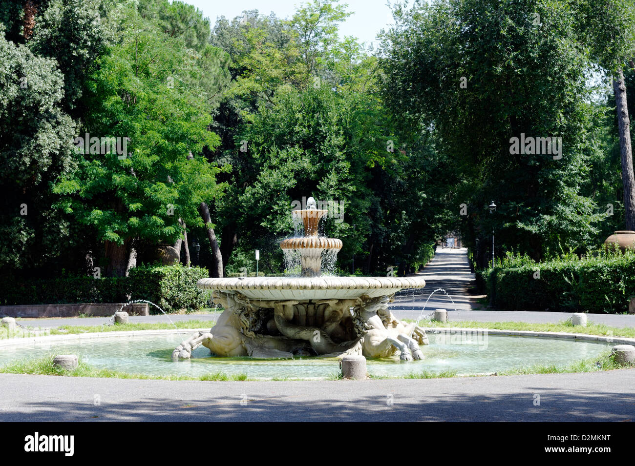 Roma. L'Italia. Il XVII secolo Fontana dei Cavalli marini (Fontana dei cavalli marini). I giardini di Villa Borghese. Foto Stock