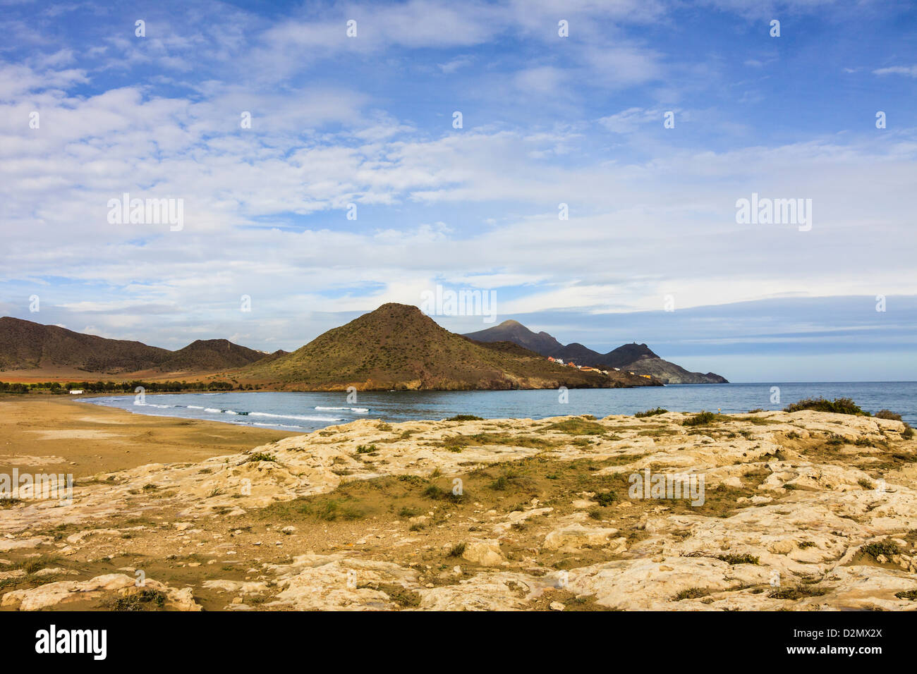 Los Genoveses spiaggia nel Parco Naturale Cabo de Gata. Almeria, Andalusia, Spagna Foto Stock