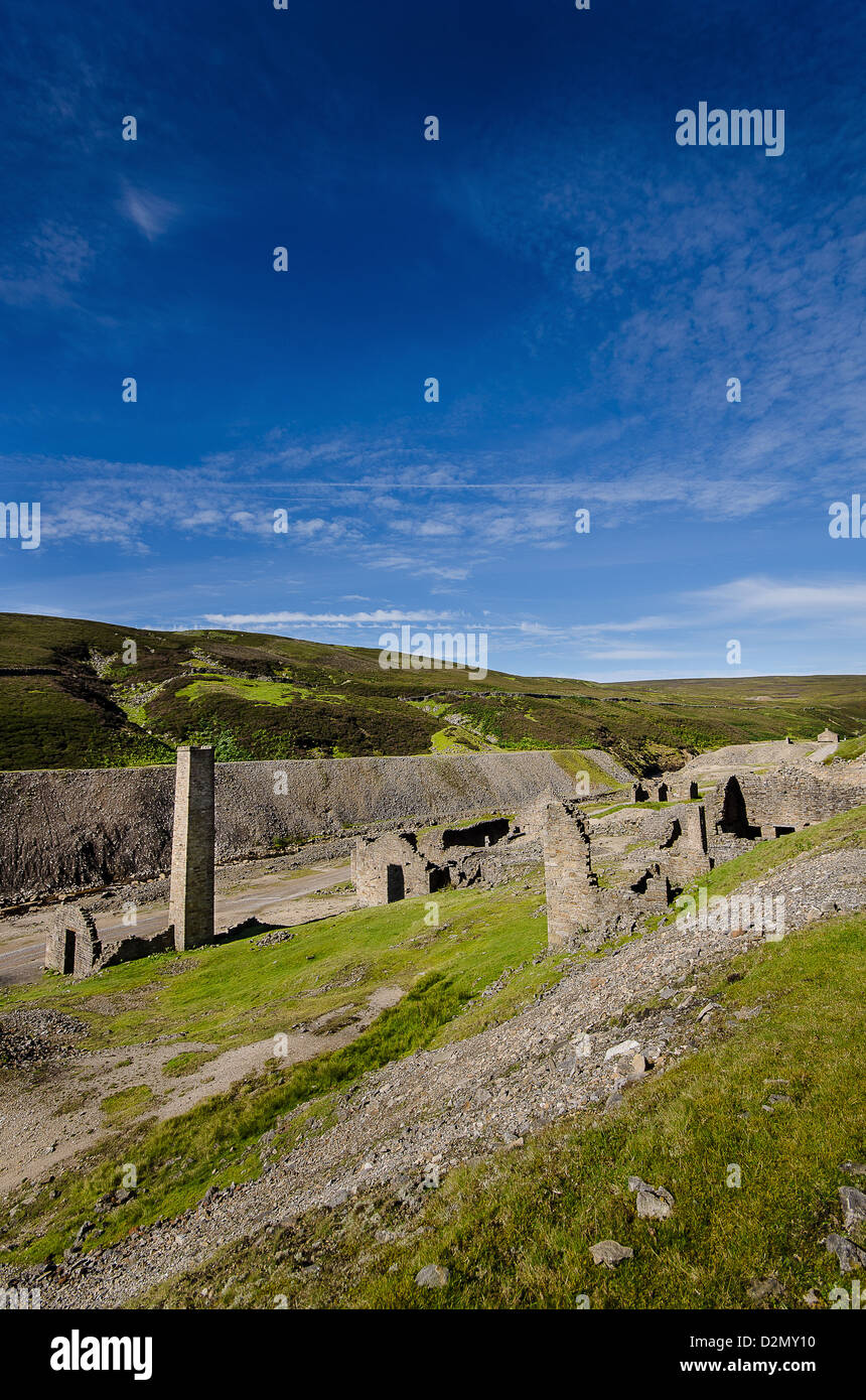 La 'Pista vecchia miniera di piombo' patrimonio industriale sito in Yorkshire Dales Foto Stock