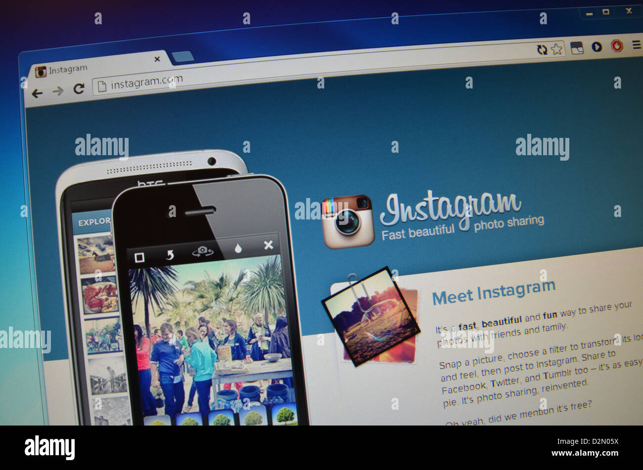 Instagram.com screenshot del sito web Foto Stock