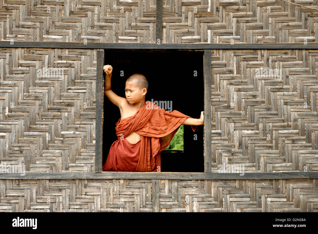 Monastero Buddista, Laschio area, Stato Shan, Repubblica dell'Unione di Myanmar (Birmania), Asia Foto Stock