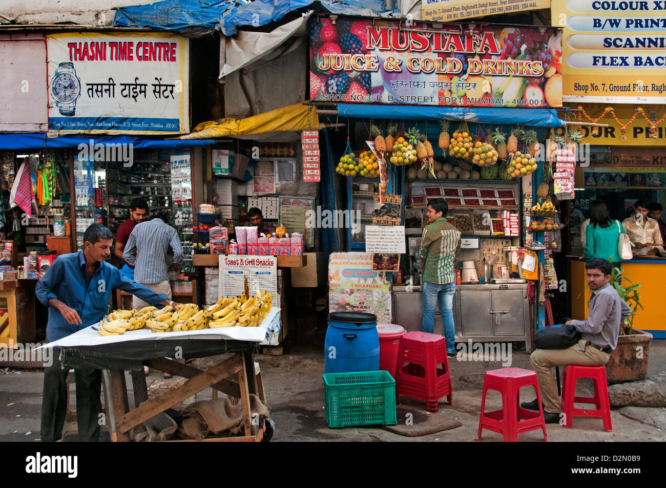 Fort Mumbai ( Bombay ) India street market Foto Stock