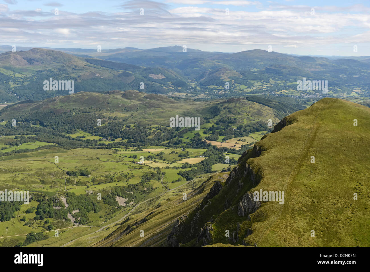 Fotografia aerea del Parco Nazionale di Snowdonia Foto Stock