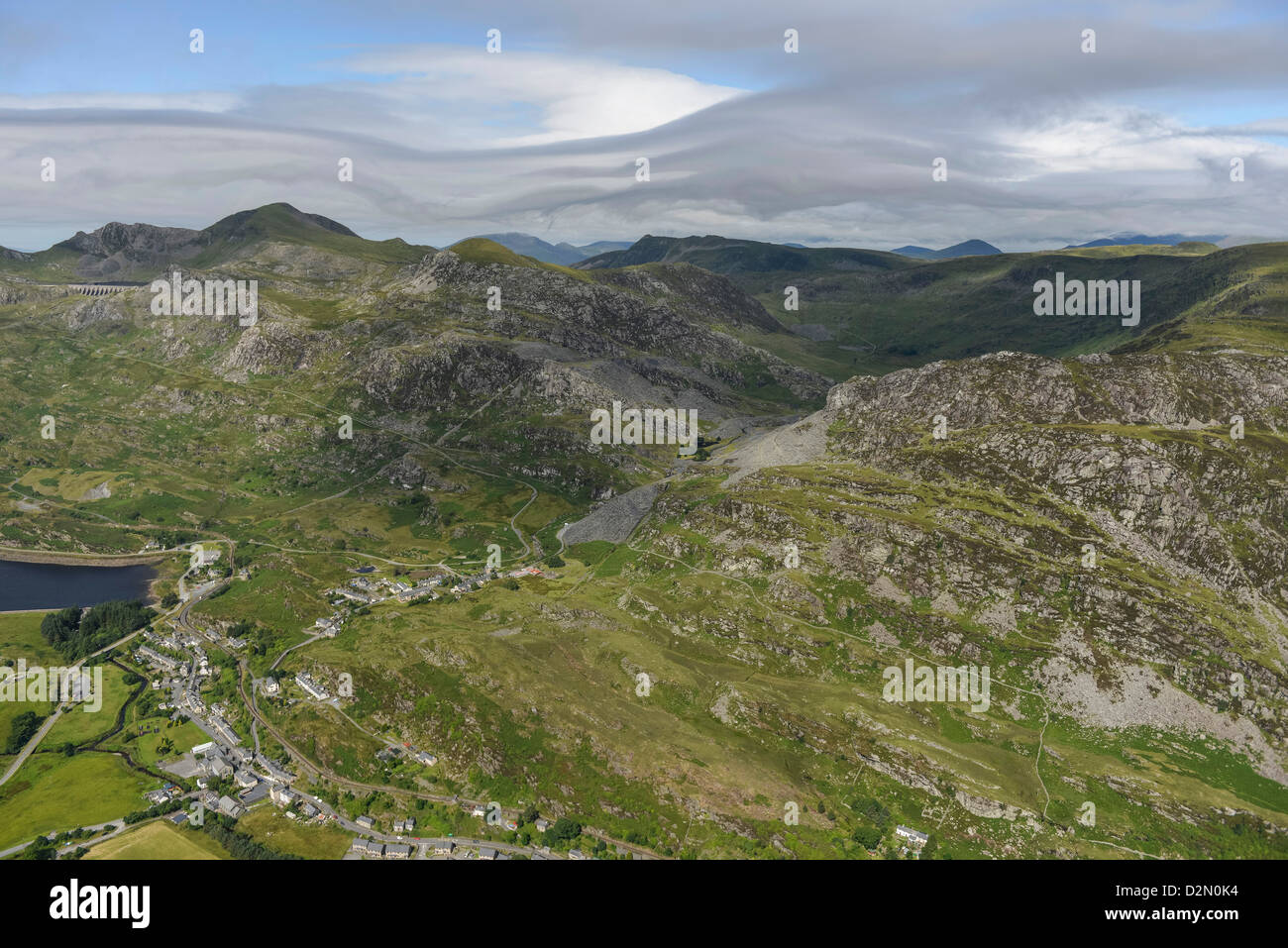 Fotografia aerea nel Parco Nazionale di Snowdonia Foto Stock