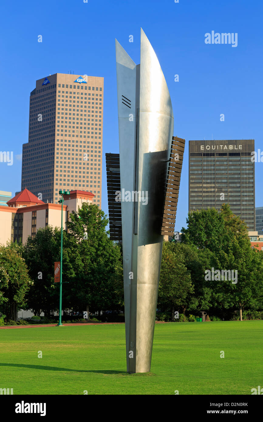 Scultura in Centennial Olympic Park, Atlanta, Georgia, Stati Uniti d'America, America del Nord Foto Stock