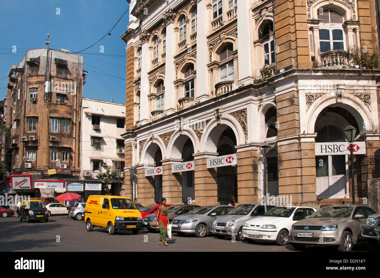 HSBC Bank Horniman cerchio VN road Kala Ghoda Fort Mumbai ( Bombay ) India architettura coloniale Foto Stock