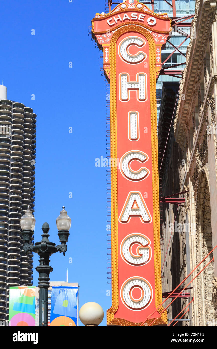 Teatro di Chicago, Chicago, Illinois, Stati Uniti d'America, America del Nord Foto Stock