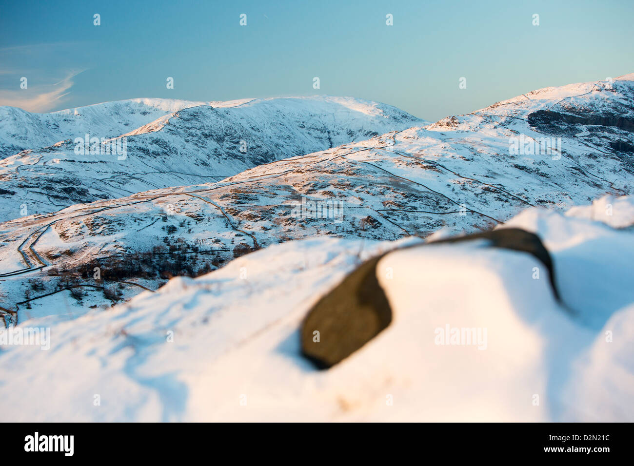 Il Fairfield Horseshoe al di sopra di Ambleside, Lake District, UK. Foto Stock