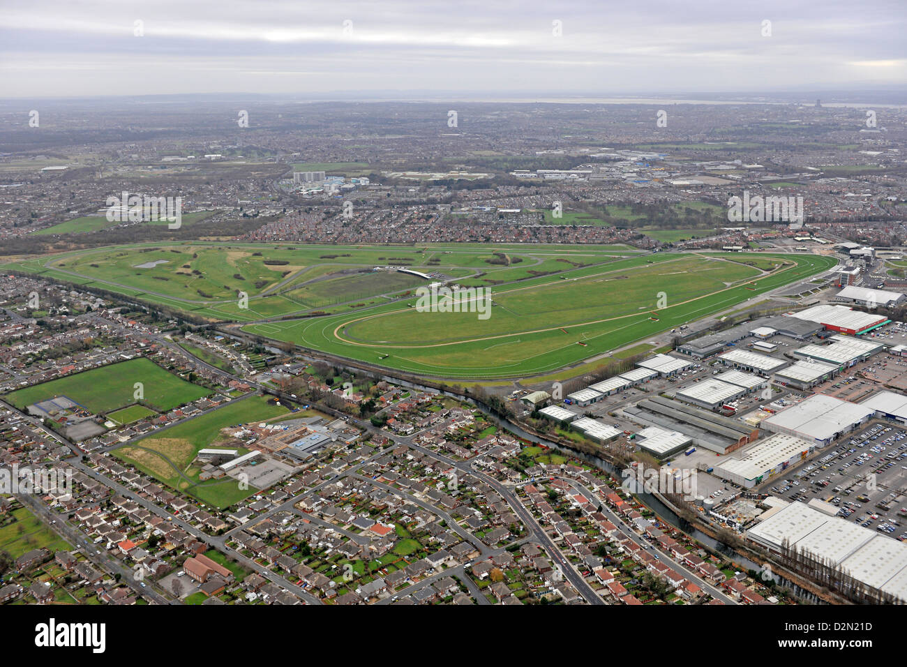 Fotografia aerea di Eglinton in Liverpool Foto Stock