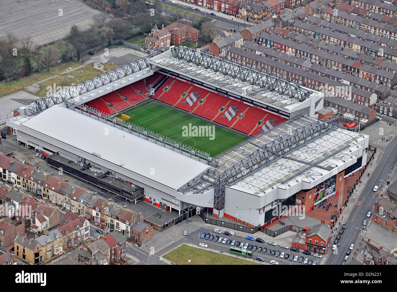 Fotografia aerea di Anfield Stadium Foto Stock