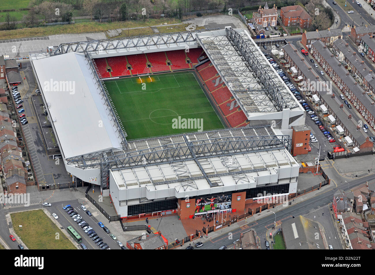 Fotografia aerea su Anfield Foto Stock