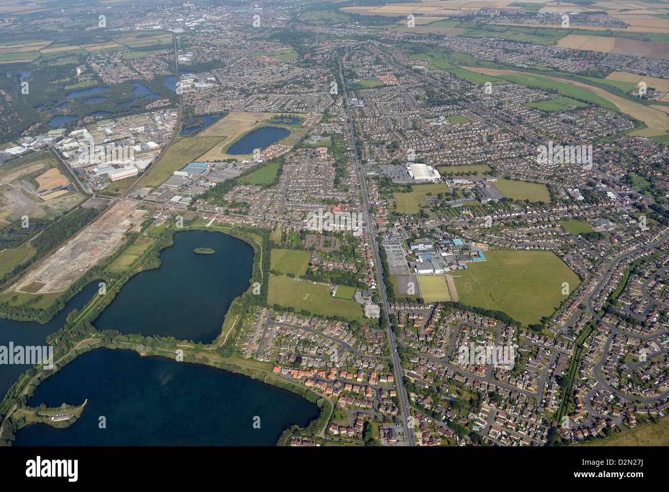 Fotografia aerea della North Hykeham, Lincoln Foto Stock