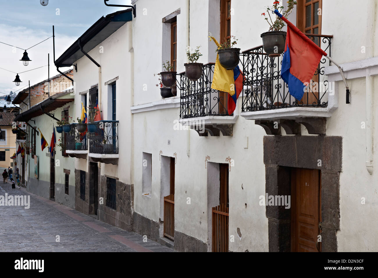 Calle de la Ronda, centro storico di Quito, Ecuador Foto Stock