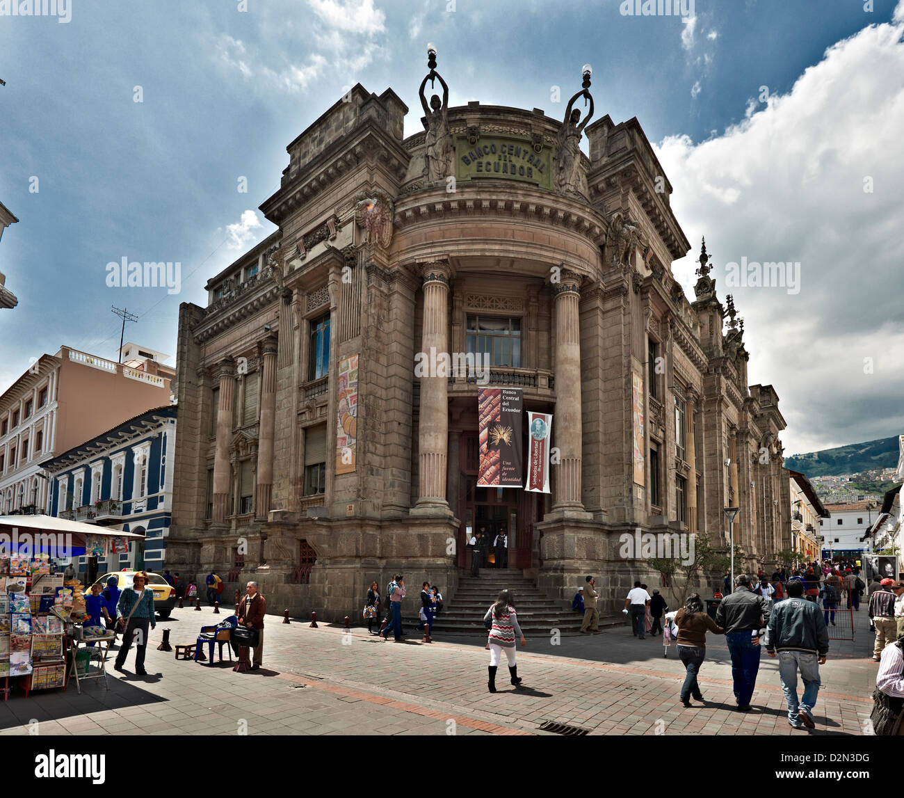 Il Banco Central del Ecuador o banca centrale, centro storico di Quito, Ecuador Foto Stock