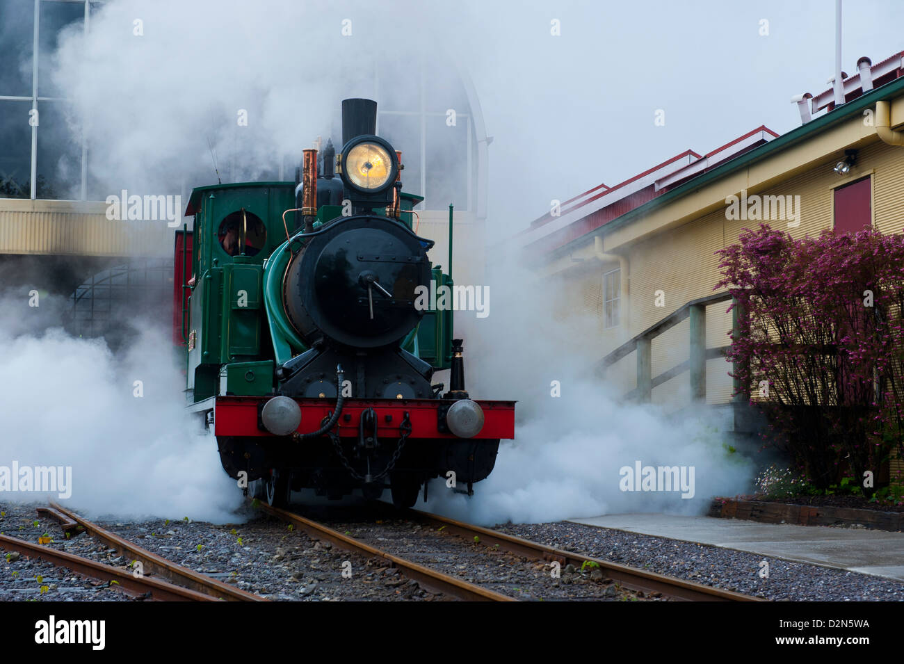 Il vecchio treno a vapore, Queenstown, Tasmania, Australia Pacific Foto Stock