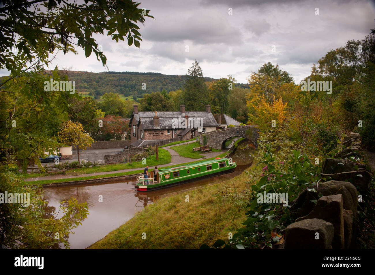 Brecon canal at west calder on Usk, Powys, Wales, Regno Unito Foto Stock