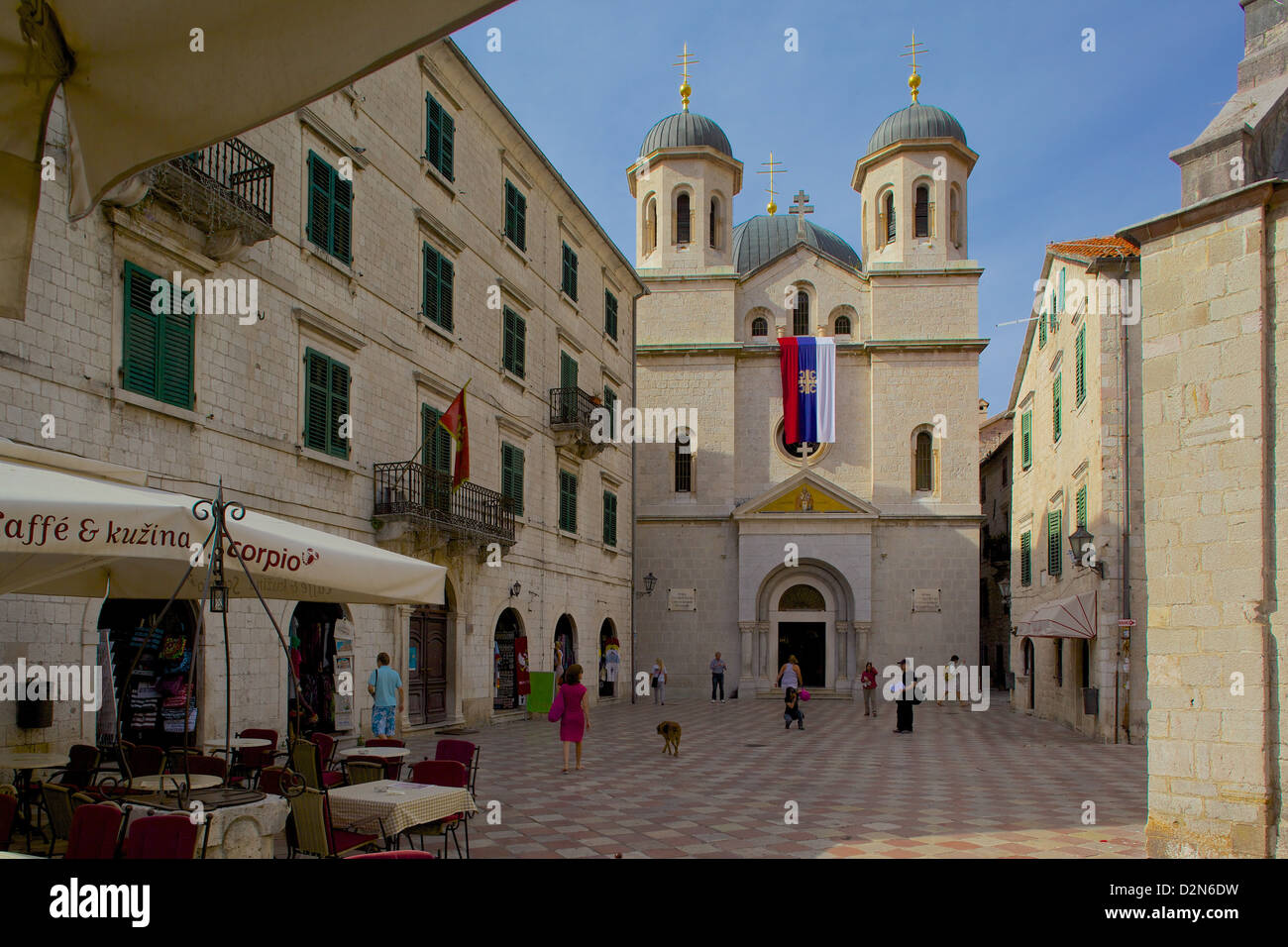 La Chiesa di San Nicola, Luca Square, Città Vecchia, sito Patrimonio Mondiale dell'UNESCO, Kotor, Montenegro, Europa Foto Stock