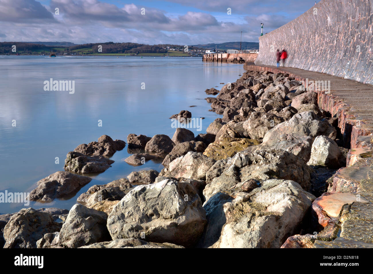 Fiume Exe estuario e Exmouth docks / Harbour - Devon, Regno Unito Foto Stock