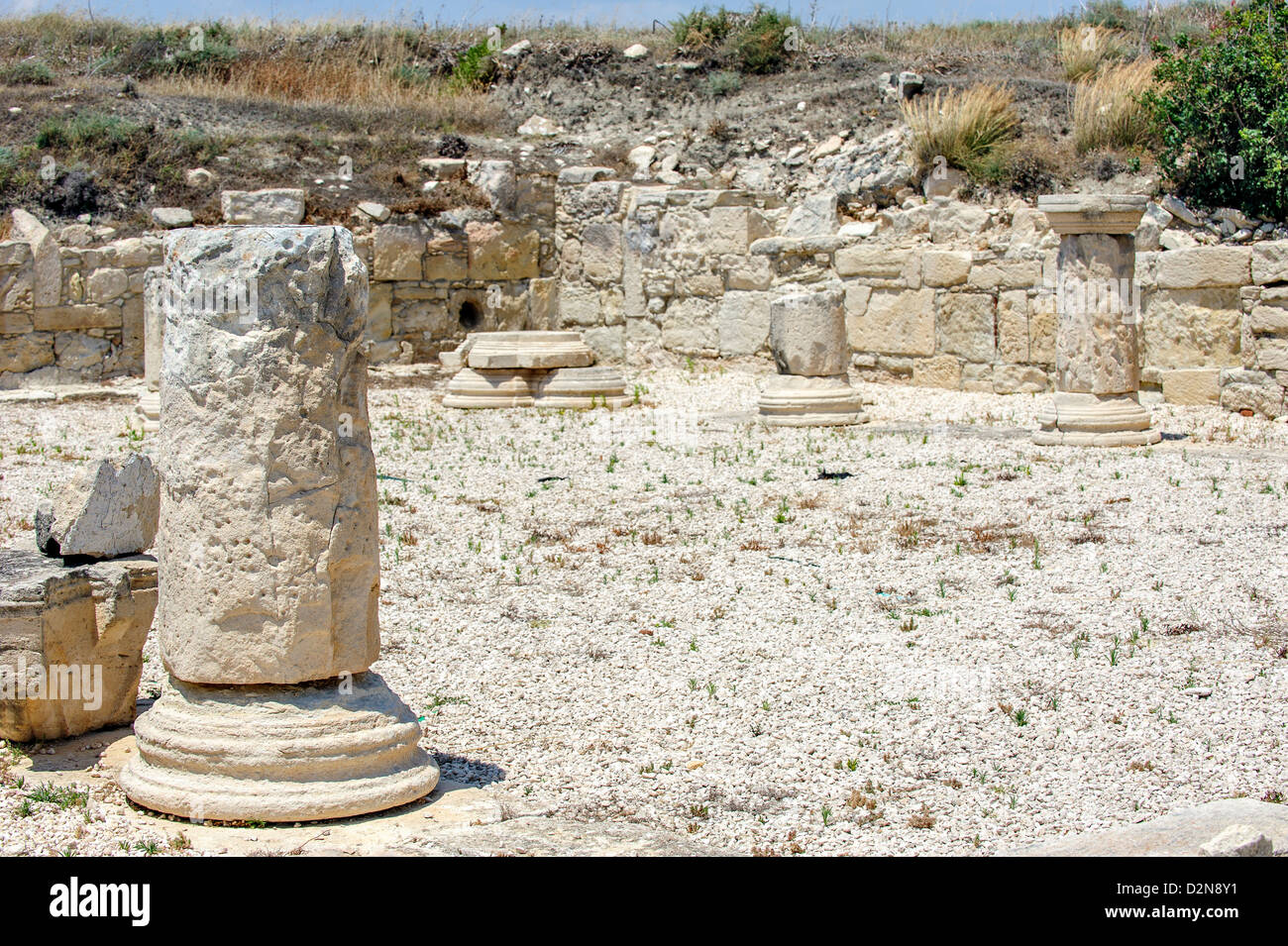 Rovine della città antica Kourion in Cipro Foto Stock