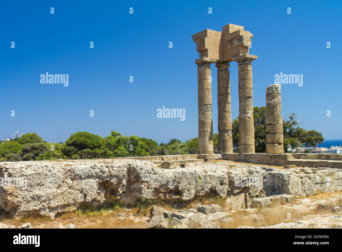 L'acropoli di Rodi, "il tempio di Apollo'. Foto Stock