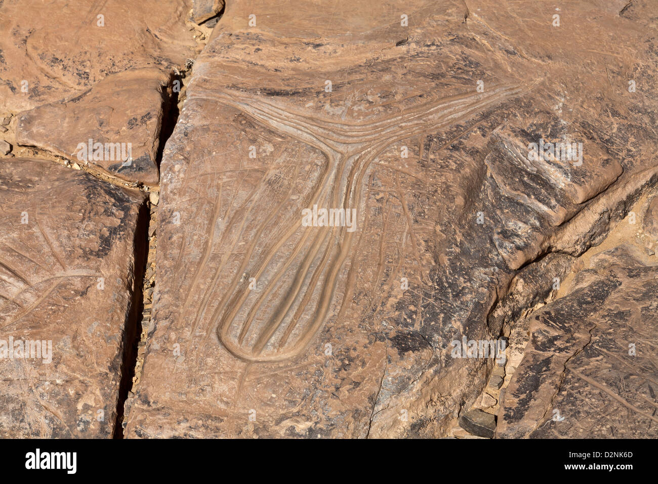 Sito d'arte rupestre preistorica Ait Ouazik, Marocco, Nord Africa Foto Stock