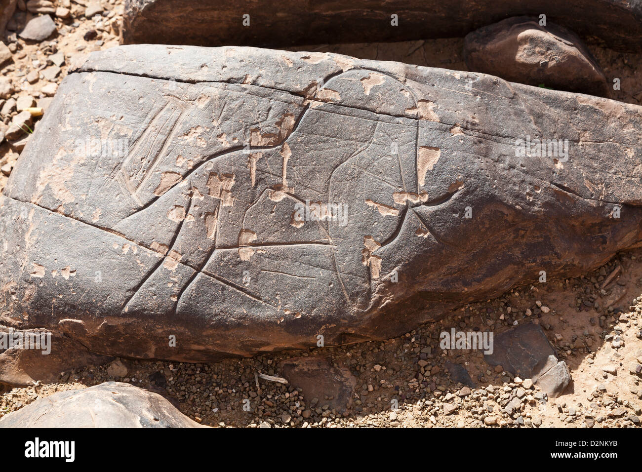 Sito d'arte rupestre preistorica Ait Ouazik, Marocco, Nord Africa Foto Stock