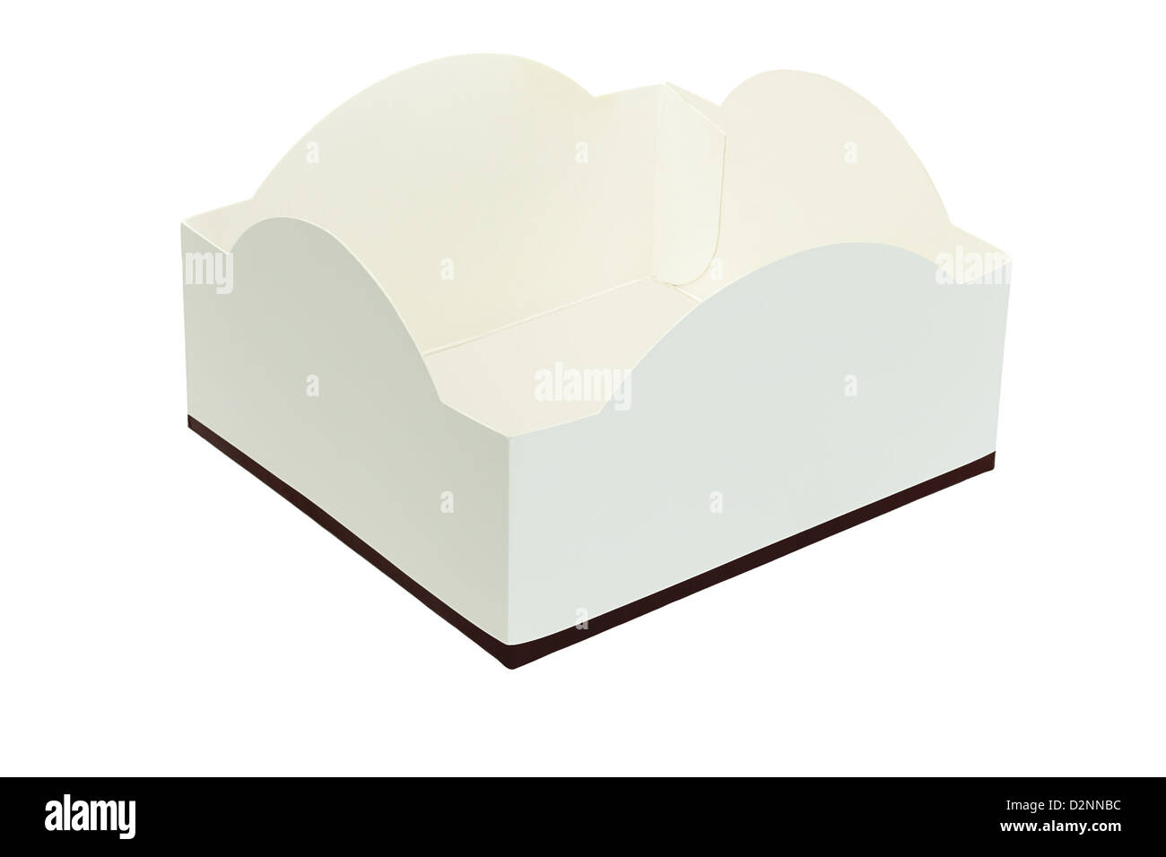 Carta vuoto vassoio per alimenti su sfondo bianco Foto Stock