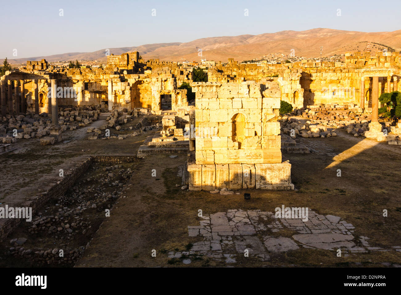 Grande Corte di Baalbek tempio complesso, Libano Foto Stock