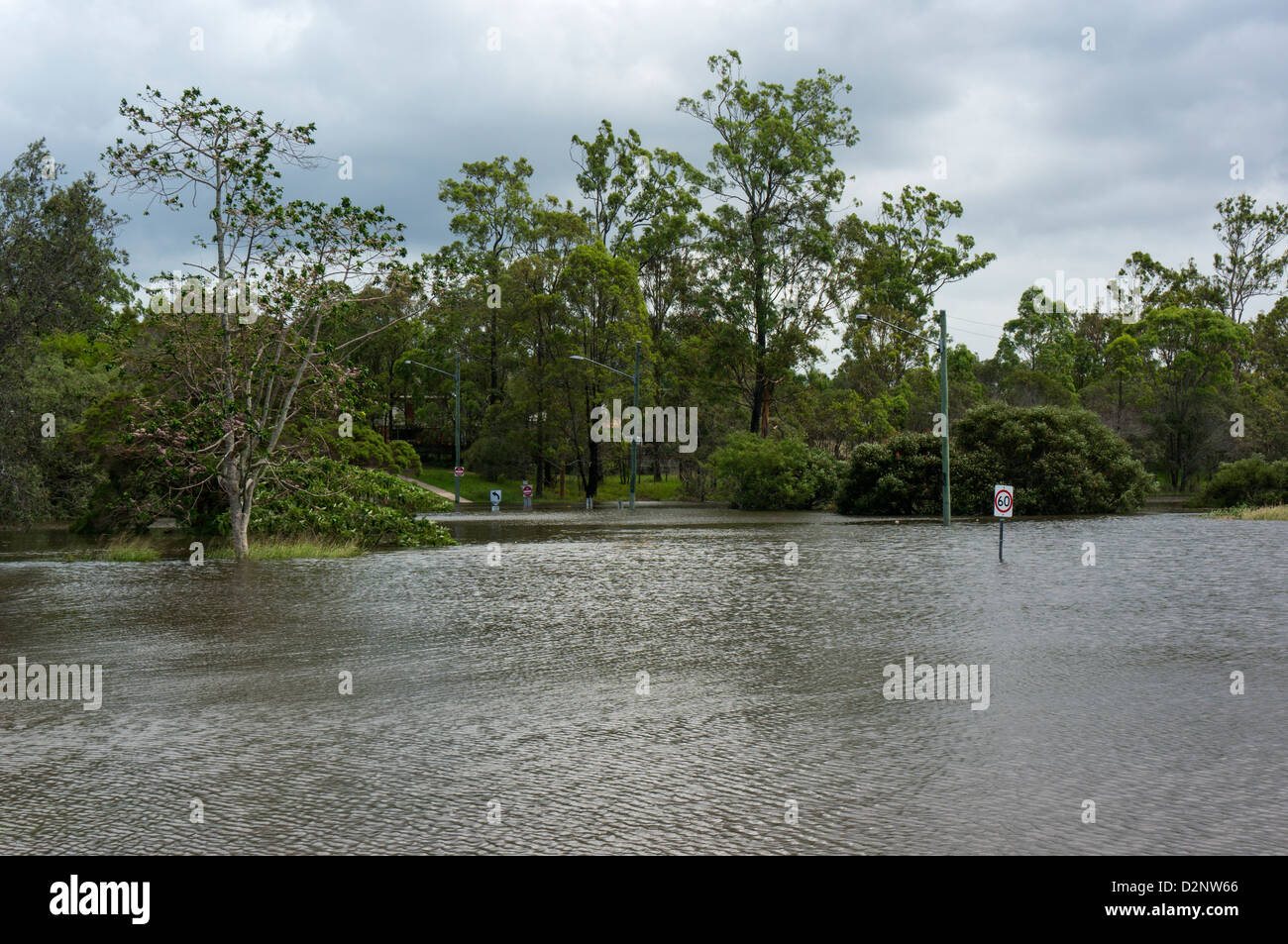 Il gennaio 2013 Logan alluvione del fiume nel Queensland, Australia Foto Stock