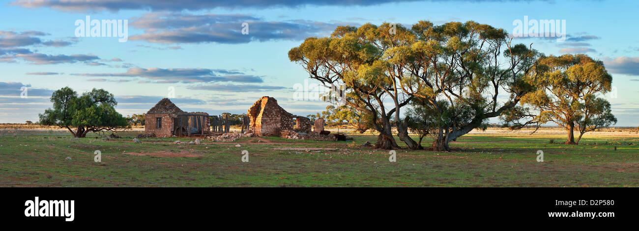 Derelitti farm house a metà nord Riverland area del Sud Australia Foto Stock