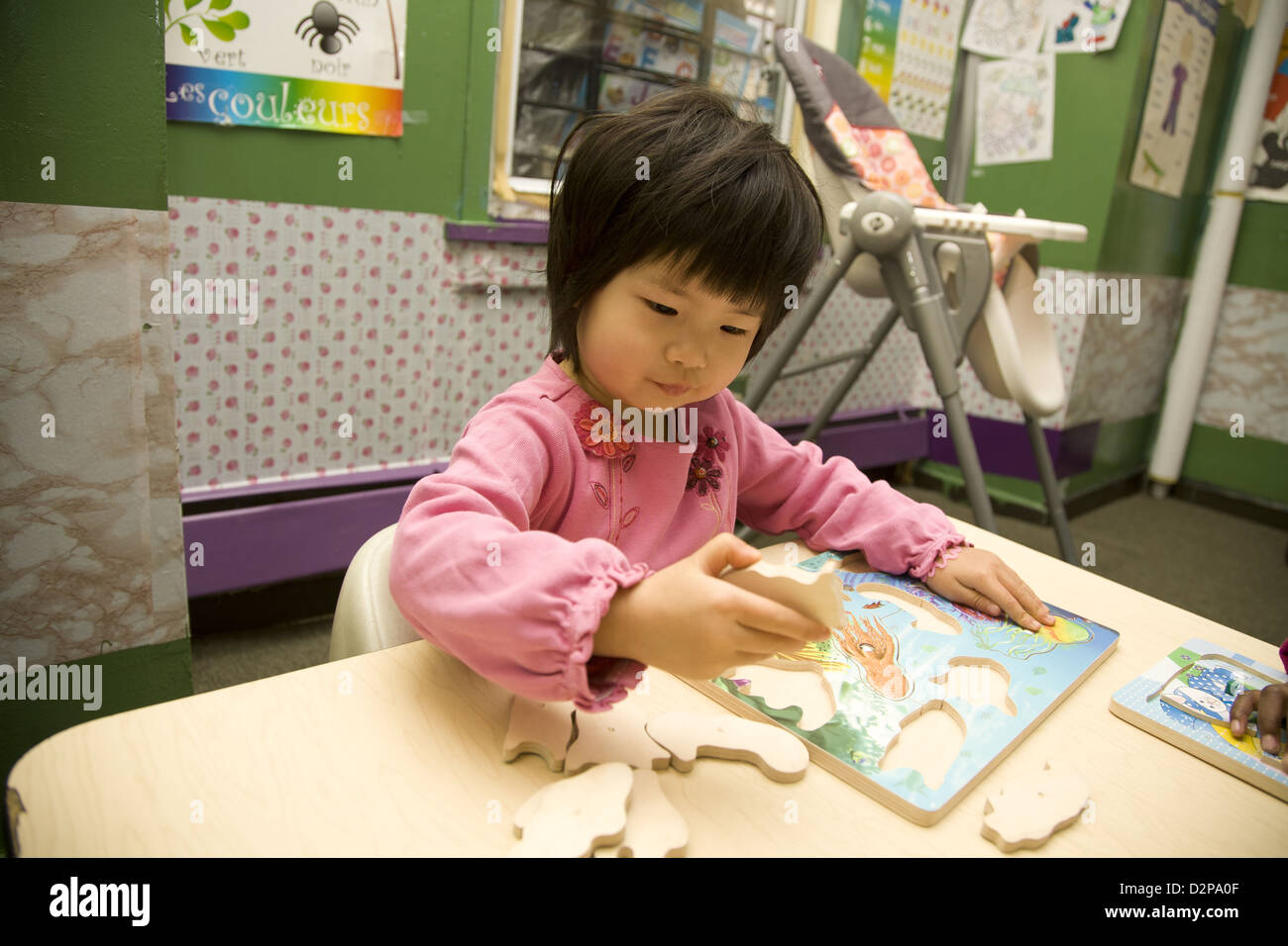I ragazzi sono per noi la scuola materna/Early Learning Centre in altamente multiculturale quartiere Kensington di Brooklyn, NY Foto Stock