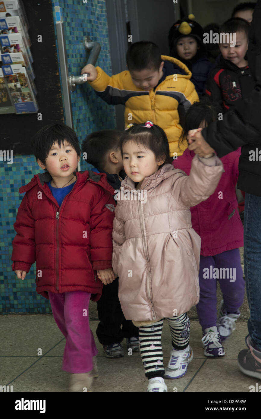 Scuola materna/ day care sul Lower East Side di Manhattan. Foto Stock
