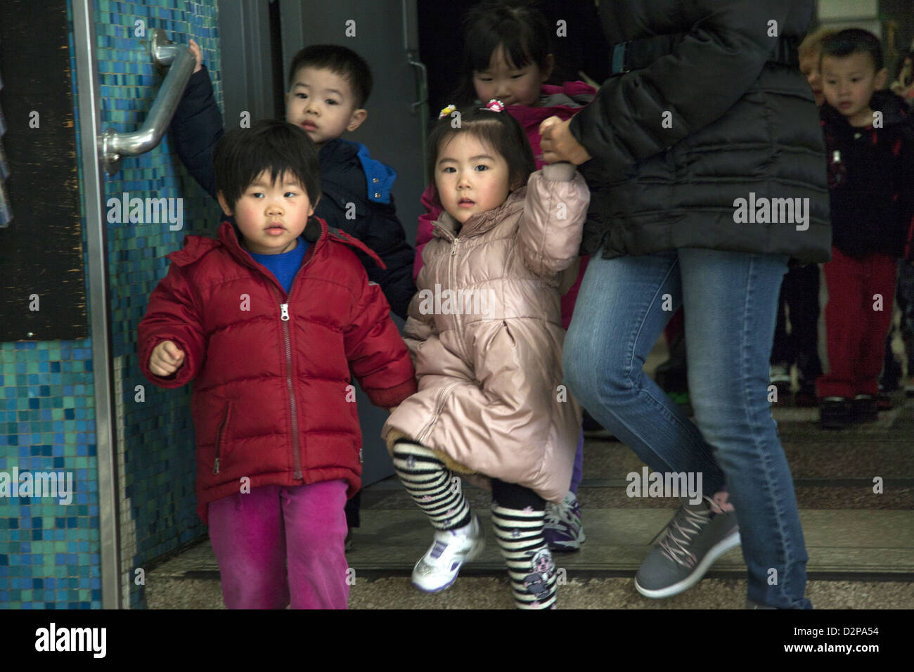 Scuola materna/ day care sul Lower East Side di Manhattan. Foto Stock