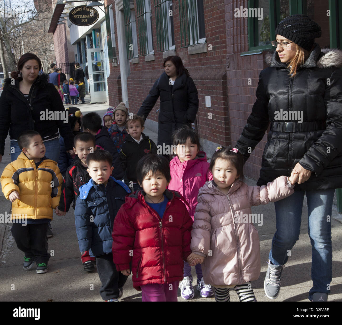 Scuola materna/ day care sul Lower East Side di Manhattan. Foto Stock
