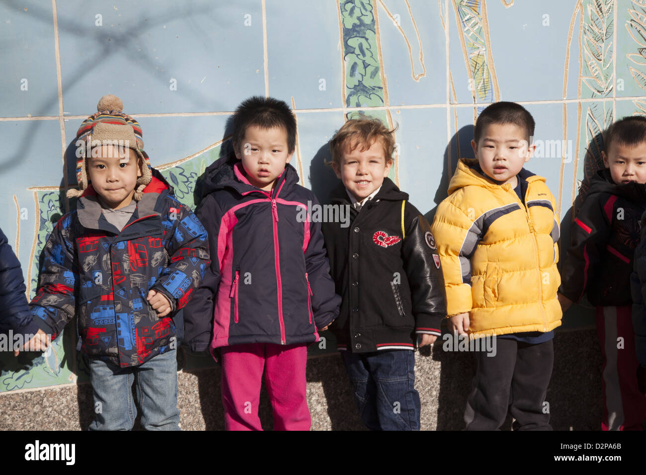 Scuola materna/ day care sul Lower East Side di Manhattan. Foto Stock