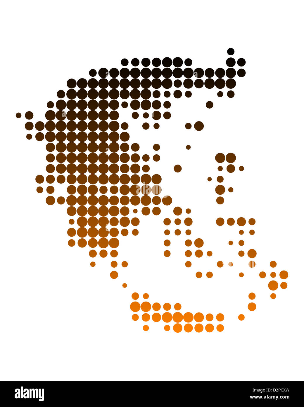 Mappa della grecia marrone immagini e fotografie stock ad alta ...