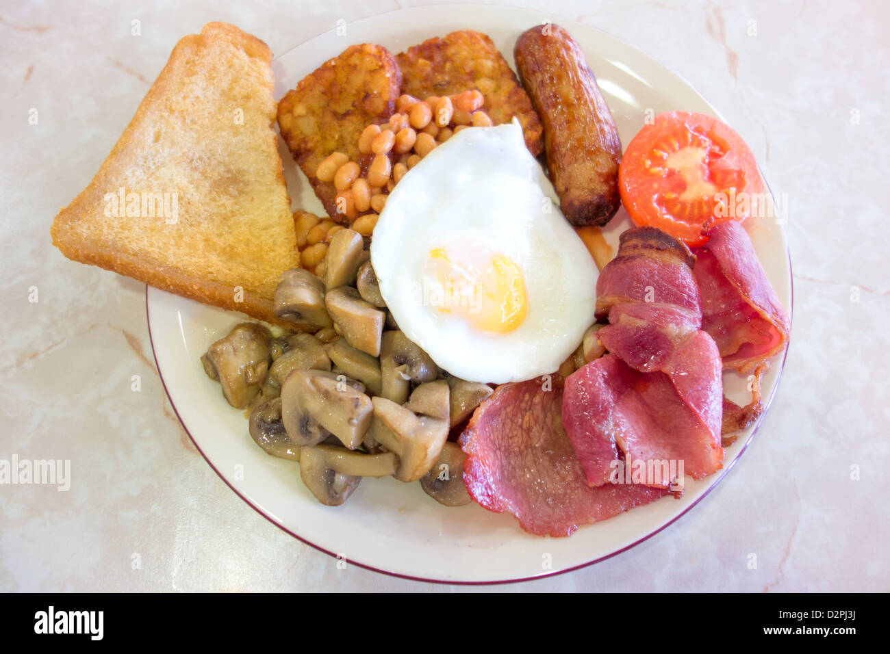 Fried la completa prima colazione inglese Foto Stock