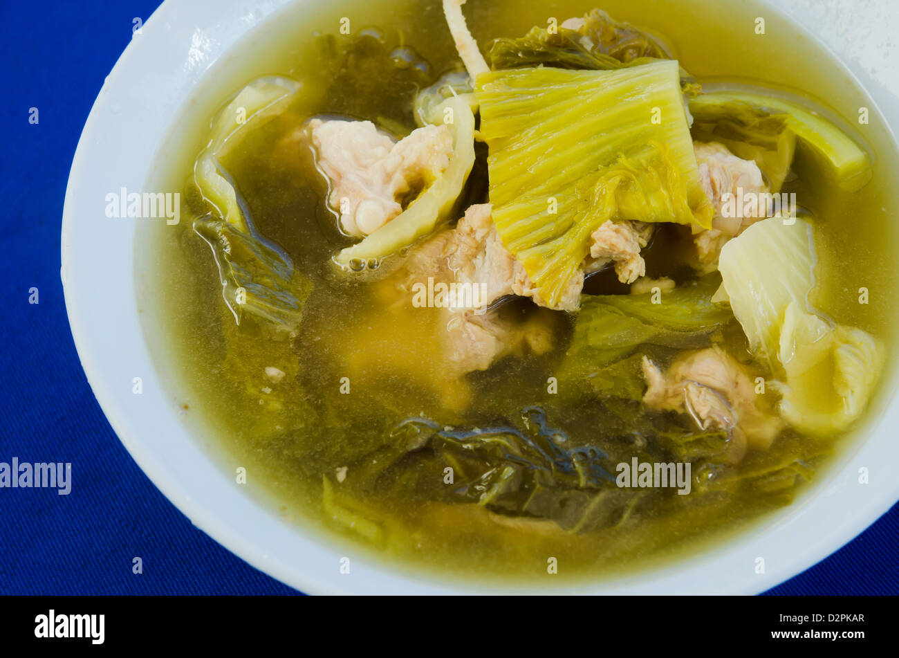 Minestra chiaro con carne di maiale e verdure sottaceto Foto Stock