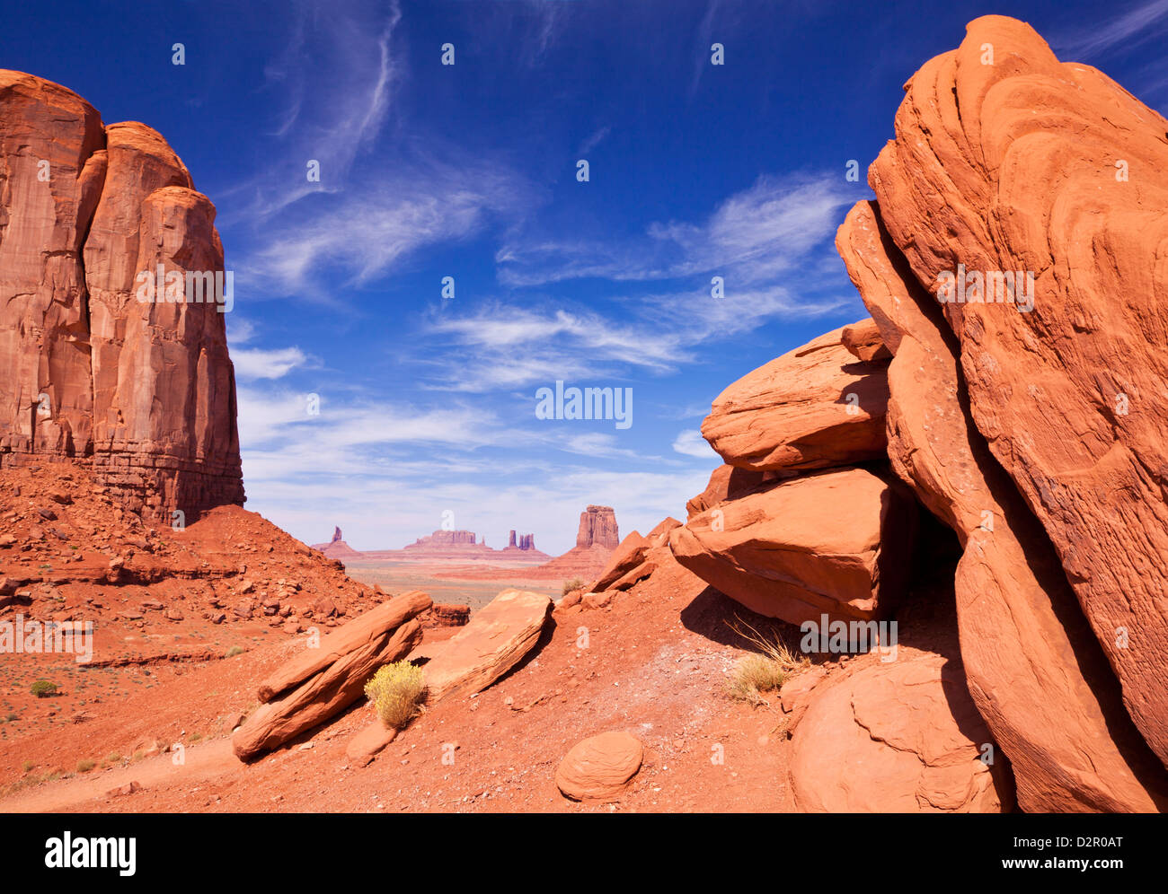 Vista dalla finestra del Nord, il parco tribale Navajo Monument Valley, Arizona, Stati Uniti d'America, America del Nord Foto Stock