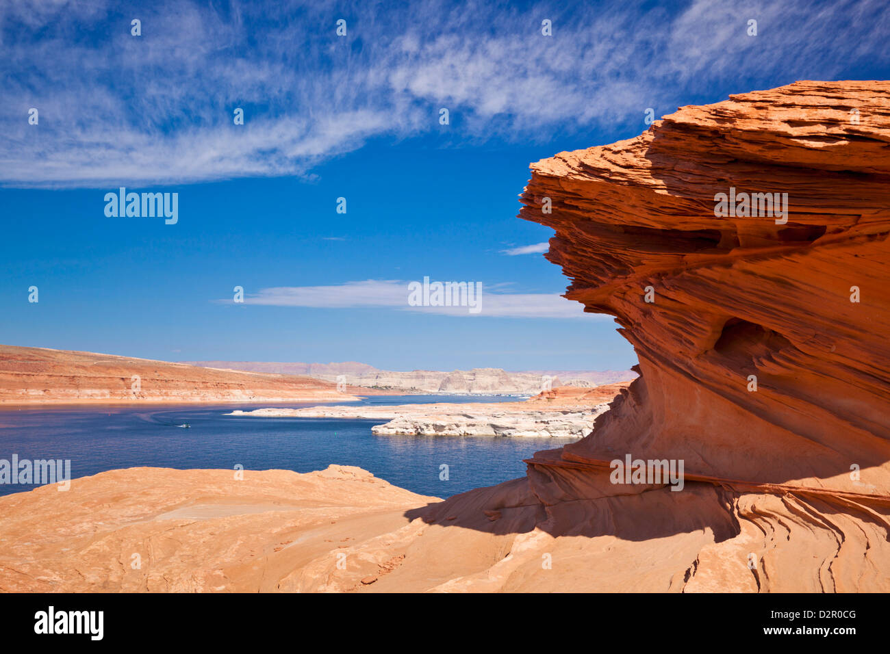 Red formazioni rocciose, Lake Powell, Pagina, Arizona, Stati Uniti d'America, America del Nord Foto Stock