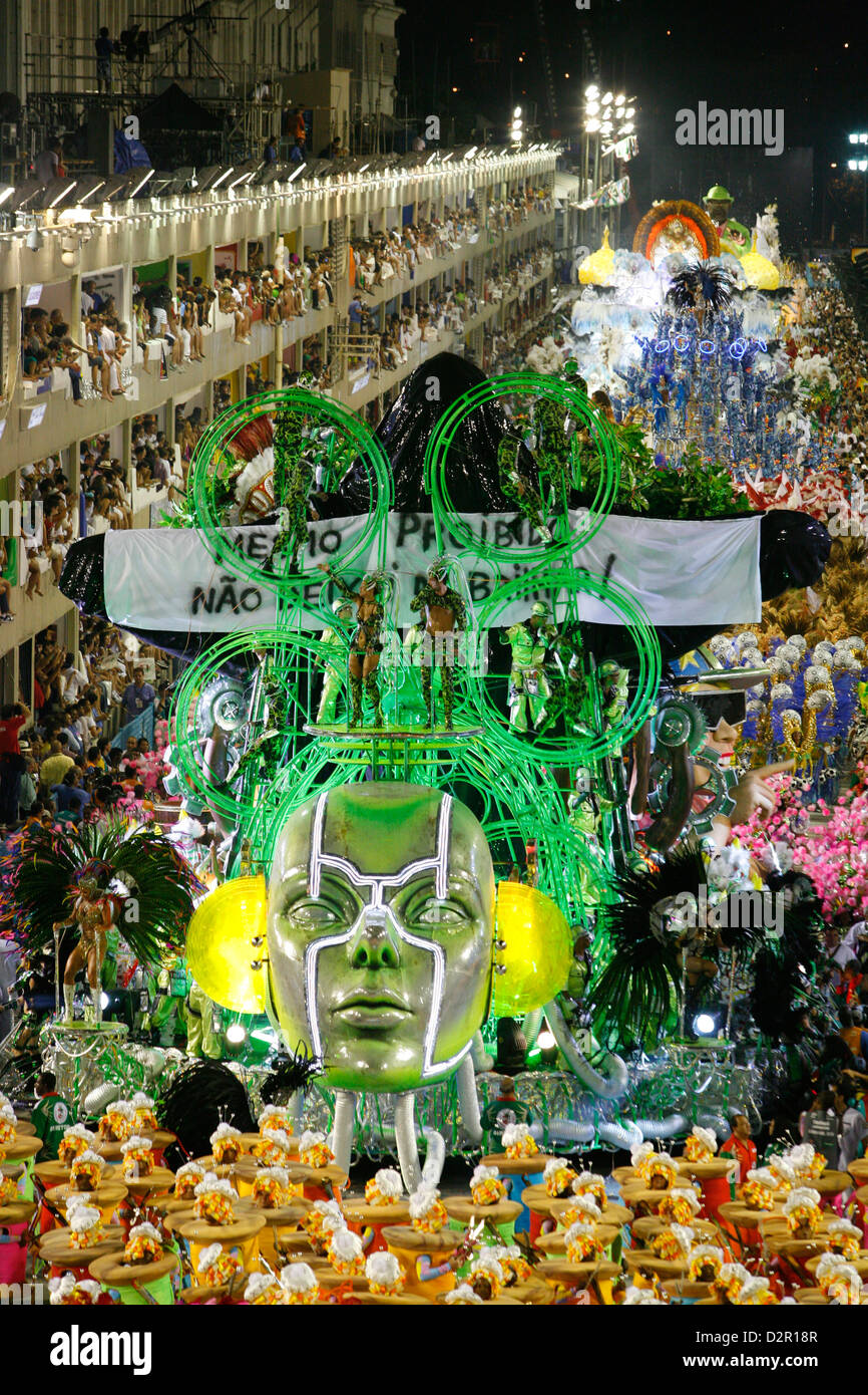 Sfilata di Carnevale al Sambodrome, Rio de Janeiro, Brasile, Sud America Foto Stock