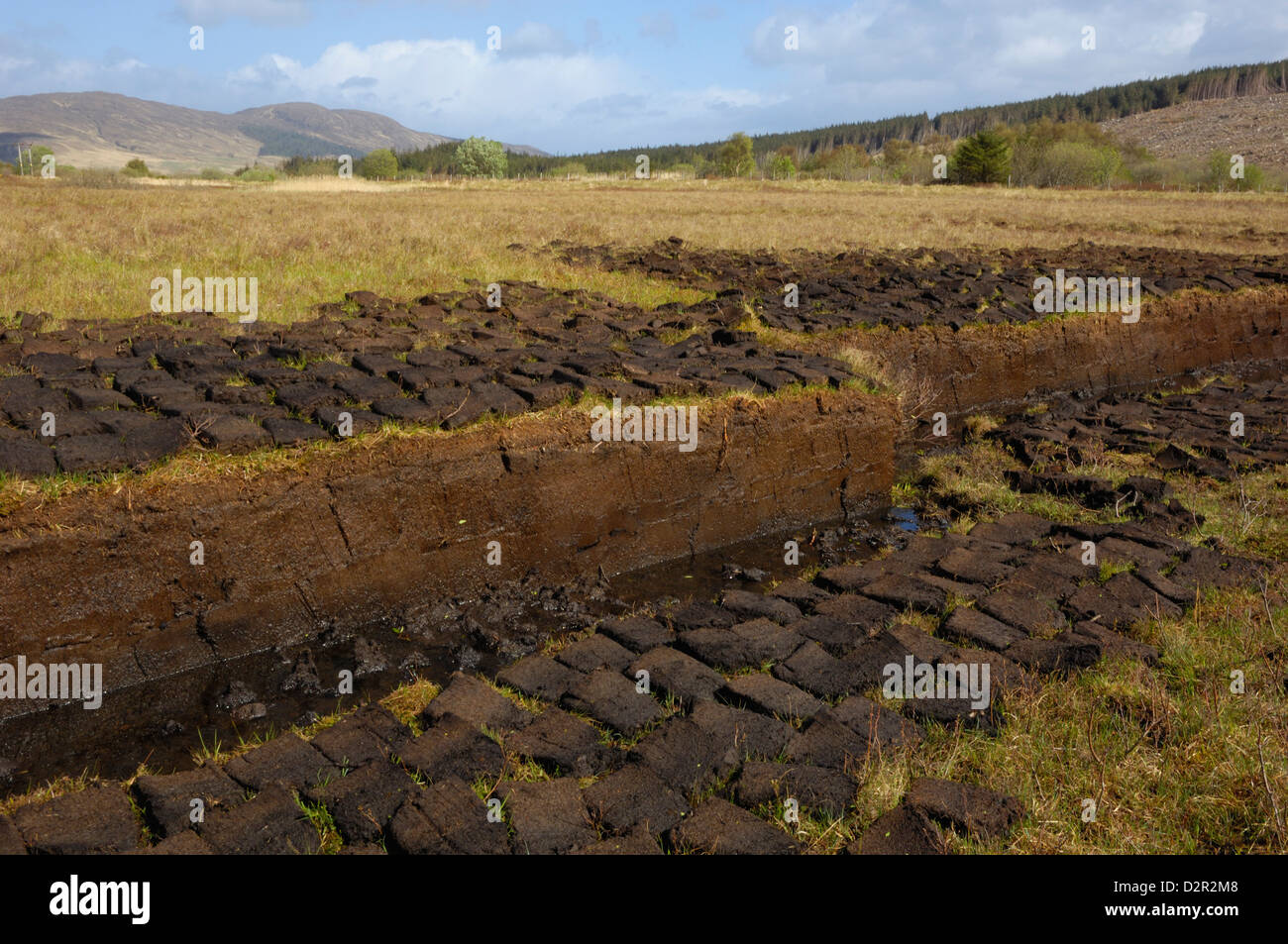 Taglio di torba, Isola di Skye, Ebridi Interne, Scotland, Regno Unito, Europa Foto Stock