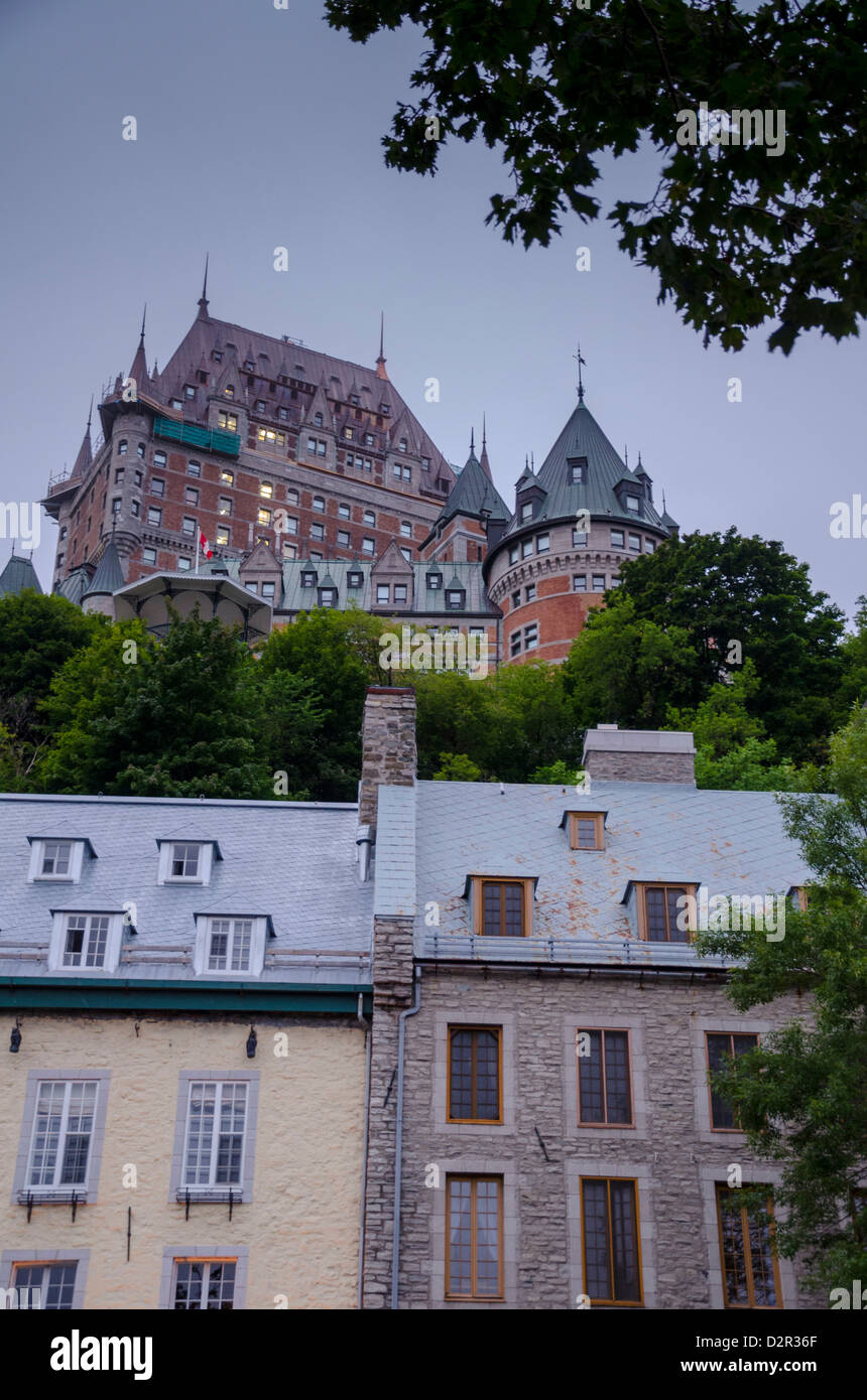 Chateau Frontenac, Quebec City, nella provincia del Québec, Canada, America del Nord Foto Stock