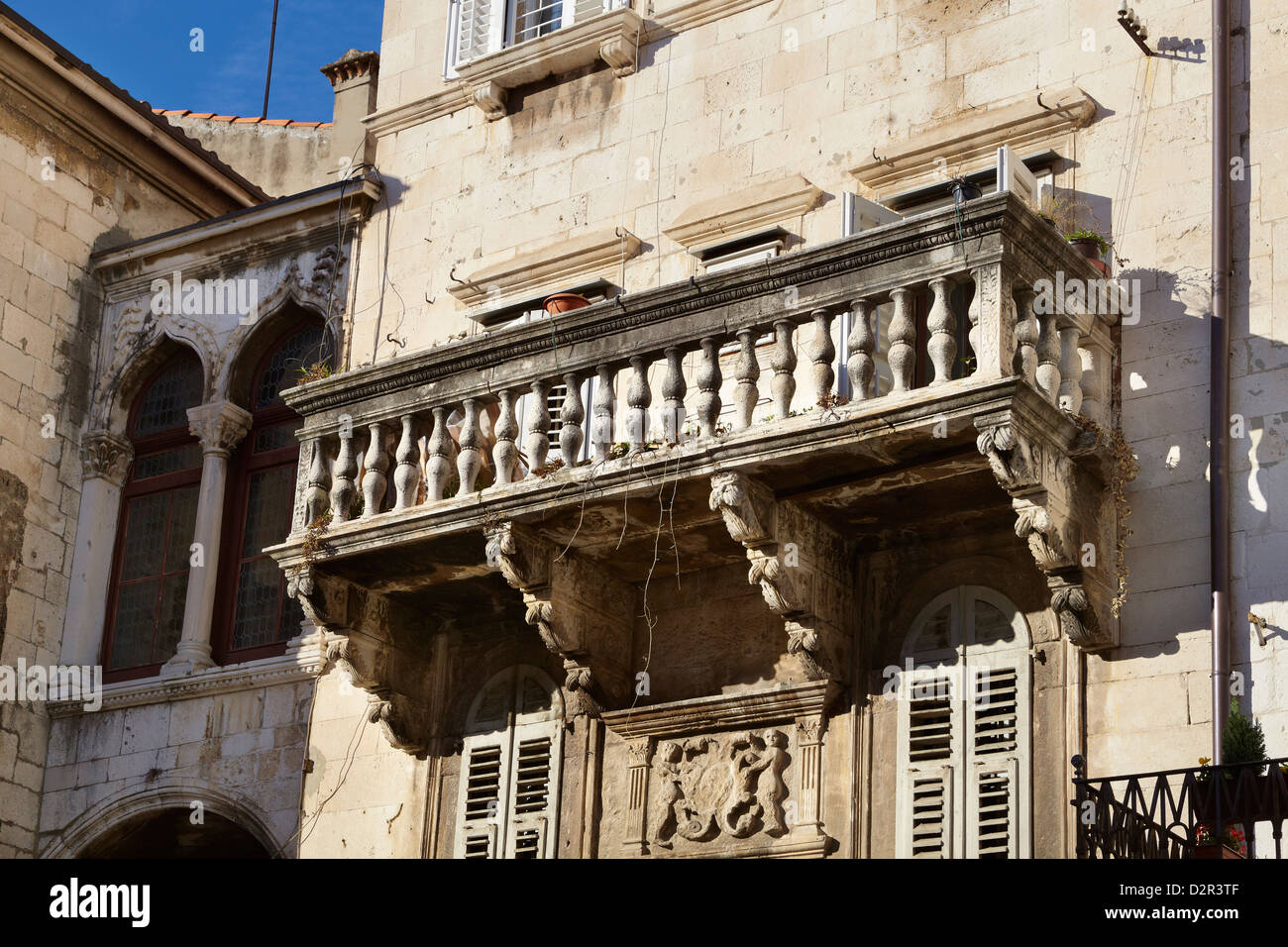 Split, Croazia, dettaglio di architettura in Split Old Town Foto Stock
