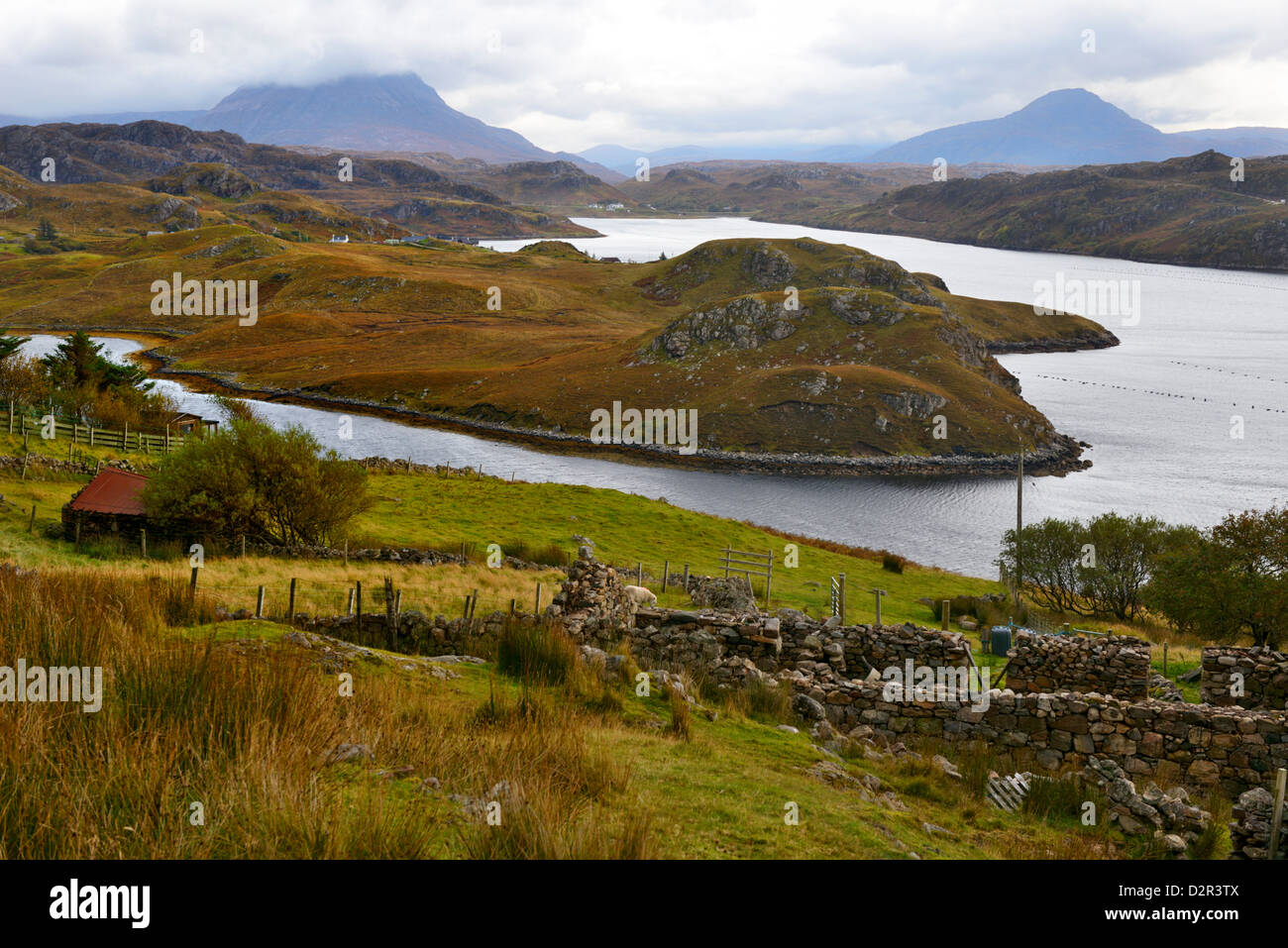 Aspro paesaggio, a nord-ovest di Highlands, Scotland, Regno Unito, Europa Foto Stock