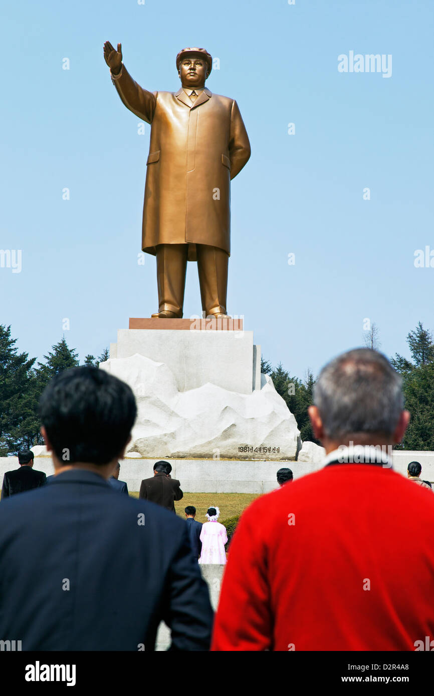 Statua di Kim Il Sung, Hamhung, Repubblica Popolare Democratica di Corea (DPRK), la Corea del Nord, Asia Foto Stock