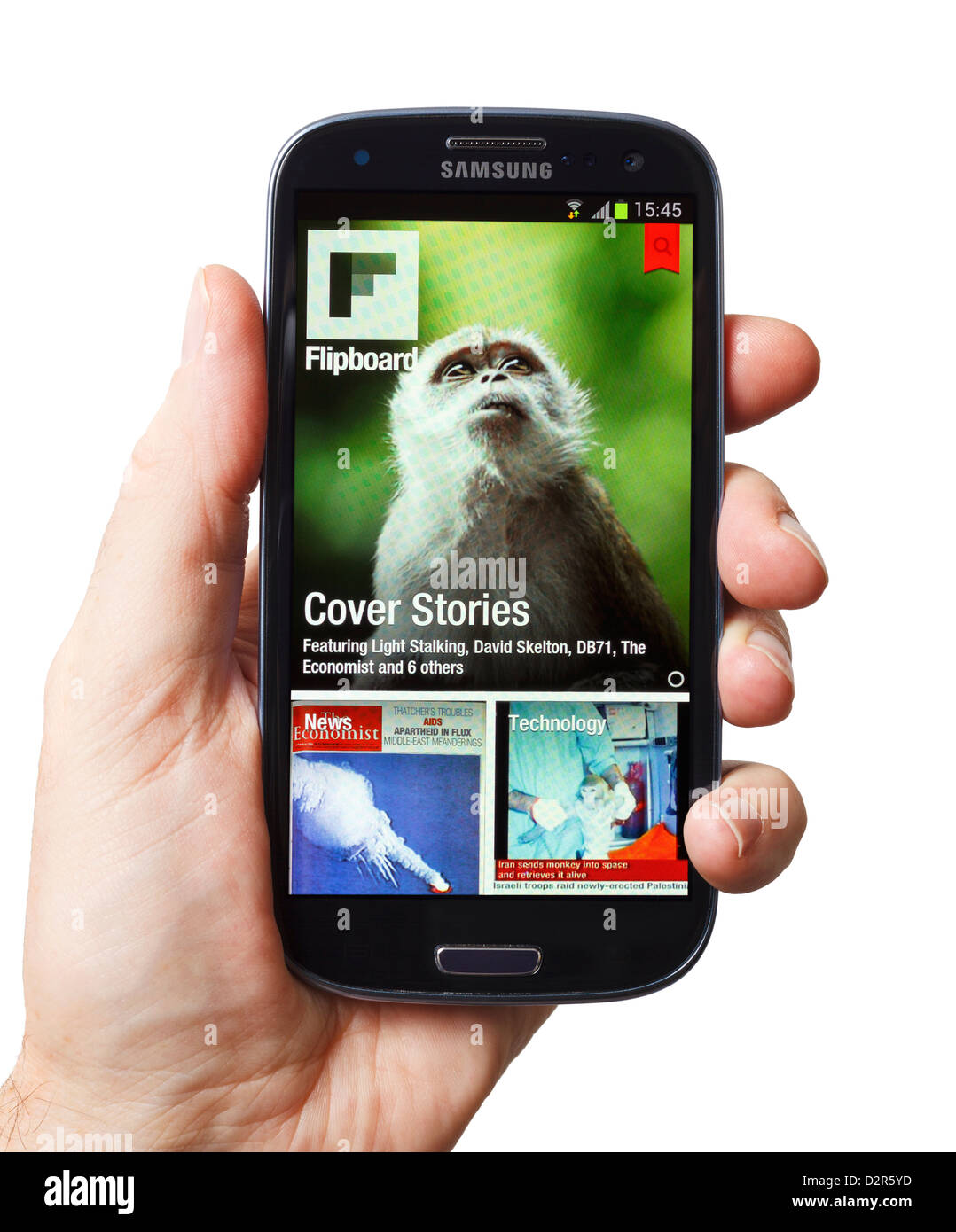 Flipboard app su un smartphone Android smart phone telefono cellulare Foto Stock